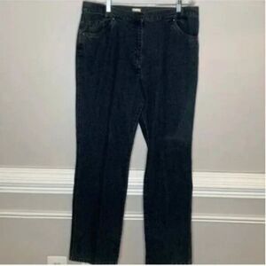 Viyella Women's Smart Straight Leg Cotton Mix Jeans / Trousers Blue Size 14
